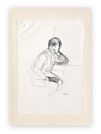 ALBERTO SUGHI (1928-2012) - Uomo Seduto In Nero, 2002