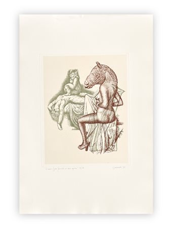 GIUSEPPE GUERRESCHI (1929-1985) - L'incubo e la figura femminile con testa equina, 1981