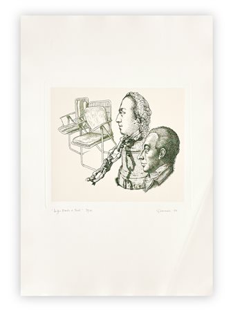 GIUSEPPE GUERRESCHI (1929-1985) - Doppio ritratto Füssli, 1981