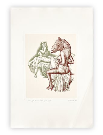 GIUSEPPE GUERRESCHI (1929-1985) - L'Incubo e figura femminile con testa equina, 1981