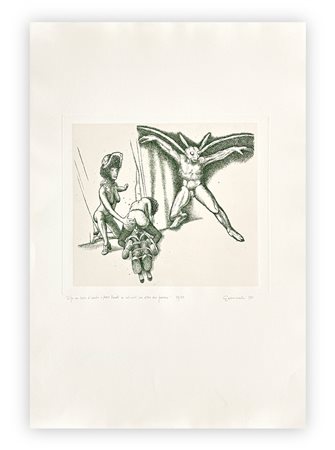 GIUSEPPE GUERRESCHI (1929-1985) - Elfo con testa d'insetto