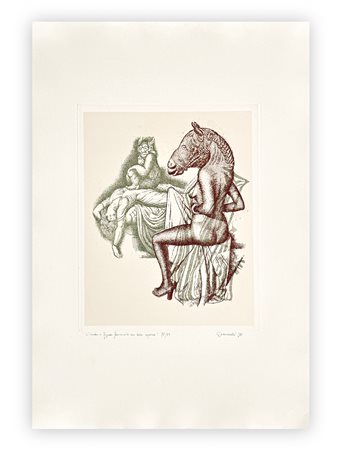 GIUSEPPE GUERRESCHI (1929-1985) - L'Incubo e figura femminile con testa equina, 1981