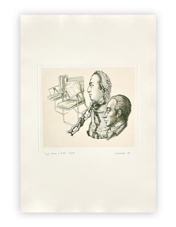 GIUSEPPE GUERRESCHI (1929-1985) - Doppio ritratto Füssli, 1981