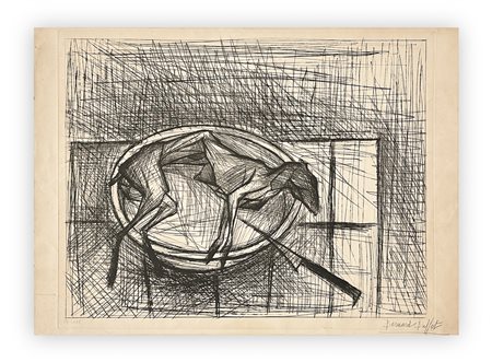 BERNARD BUFFET (1928-1999) - Le lapin écorché, 1955