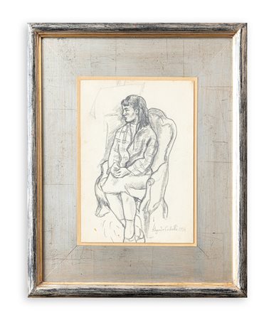 EDGARDO CORBELLI (1918-1989) - Senza Titolo (Ragazzina in poltrona), 1954