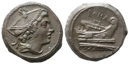 Anonymous, Semuncia, Rome, c. 217-215 BC; Æ (7,86 g; 20,1 mm; 5 h)