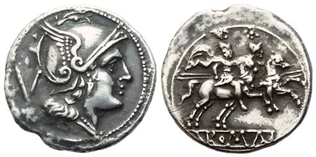 Anonymous, Quinarius, Uncertain Campanian mint (Cales?), 214 BC; AR (2,06 g; 15 mm; 6 h)
