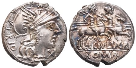 Cn. Lucretius Trio, Denarius, 136 BC; AR (4,03 g; 18,2 mm; 12 h)
