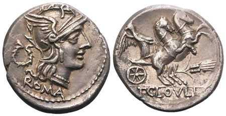 T. Cloelius, Denarius, Rome, 128 BC; AR (3,90 g; 19,5 mm; 3 h)