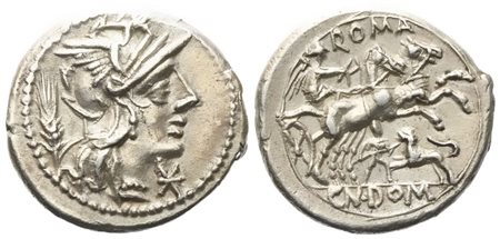 Cn. Domitius Ahenobarbus (or Calvinus), Denarius, 128 BC; AR (3,80 g; 19 mm)