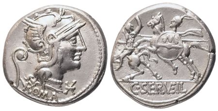 C. Servilius Vatia, Denarius, Rome, 127 BC; AR (3,89 g; 17,6 mm; 8 h)