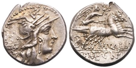 Marcus Calidius, Q. Metellus and Cn. Fulvius, Denarius, Rome, 117-116 BC; AR (4 g; 17,7 mm; 12 h)