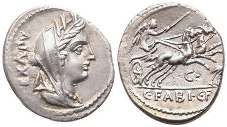 C. Fabius Hadrianus, Denarius, Rome, 102 BC; AR (4 g; 20 mm; 7 h)