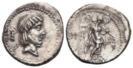 L. Calpurnius Piso Frugi, Quinarius, Rome, 90 BC; AR (2 g; 14,3 mm; 9 h)