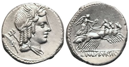L. Iulius Bursio, Denarius, Rome, 85 BC; AR (4 g; 18,5 mm; 9 h)