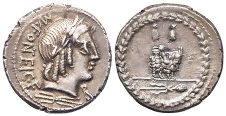 Mn. Fonteius, Denarius, Rome, 85 BC; AR (3,68 g; 18,6 mm; 1 h)