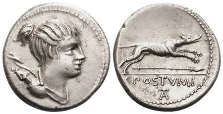 C. Postumius, Denarius, Rome, 73 BC; AR (4,03 g; 18,2 mm; 6 h)
