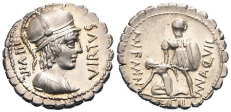 Mn. Aquillius, Denarius serratus, Rome, 71 BC; AR (4 g; 18,6 mm; 6 h)