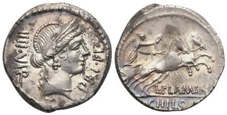 L. Flaminius Chilo, Denarius, Rome, 43 BC; AR (3,86 g; 17,6 mm; 6 h)