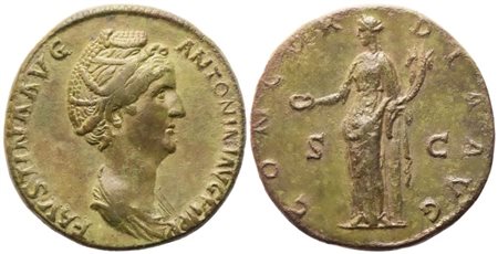 Faustina I Augusta, Sestertius, Rome, c. 139; Æ (26,28 g; 31,5 mm; 12 h)