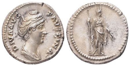 Diva Faustina I (died 140/141), Denarius struck under Antoninus Pius, Rome, post 141; AR (3,29 g; 17,4 mm; 6 h)