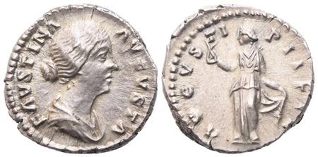 Faustina II Augusta (147-175), Denarius struck under Antoninus Pius, Rome, 147-161; AR (3,40 g; 16,6 mm; 5 h)