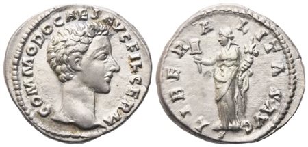 Commodus Caesar (166-177), Denarius struck under Marcus Aurelius, 175; AR (3,38 g; 18,6 mm; 6 h)