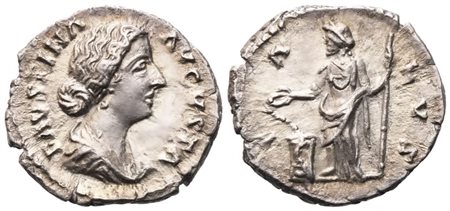 Faustina II Augusta (147-175), Denarius struck under Marcus Aurelius, Rome; AR (9,87 g; 25,5 mm; 6 h)