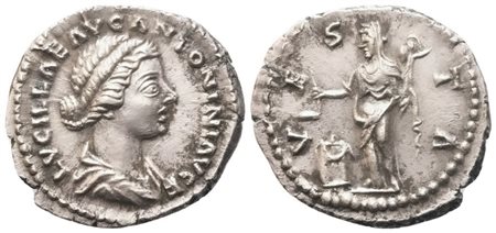 Lucilla Augusta (164-182), Denarius struck under Marcus Aurelius and Lucius Verus, Rome, 161-162; AR 