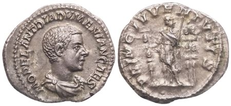 Diadumenianus Caesar (217-218), Denarius, Rome; AR (3,63 g; 19,9 mm; 12 h)