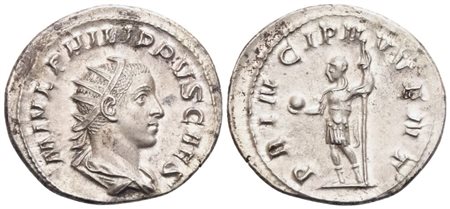 Philip II Caesar (244-247), Antoninianus, Rome, 244-246; AR (4,39 g; 22,4 mm; 12 h)