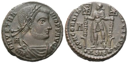 Vetranius (350), AE2; Siscia mint; Æ (6,84 g; 21,5 mm; 6 h)