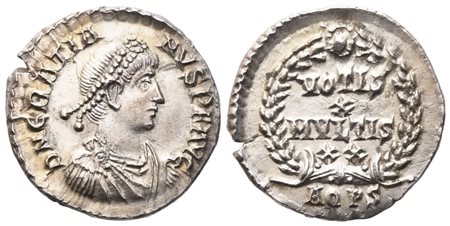 Gratian (367-383), Siliqua, Aquileia; AR (2,13 g; 17,2 mm; 6 h)