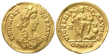 Honorius (393-423), Solidus, Ravenna; AV (4,50 g; 20,2 mm; 6 h)