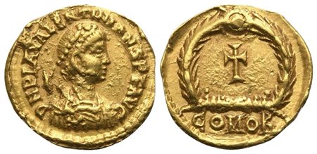 Valentinian III (425-455), Tremissis, Mediolanum, 430-455; AV (1,44 g; 13,2 mm; 12 h)