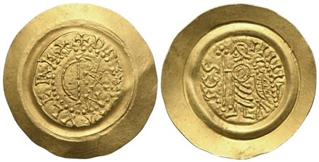 Lombards, Aistulf (749-756), Tremissis, Lombardy or Tuscany; AV (1,06 g; 21,5 mm)