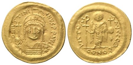 Justinian I (527-565), Solidus, Constantinopolis; AV (4,36 g; 20,2 mm; 6 h)