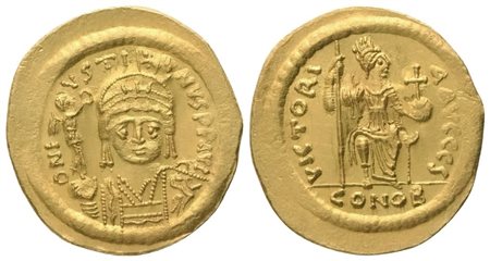 Justin II (565-578), Solidus, Constantinopolis; AV (4,41 g; 20,1 mm; 6 h)