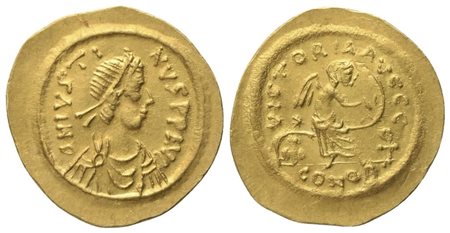 Justin II (565-578), Semissis, Constantinopolis; AV (2,21 g; 18,3 mm; 6 h)