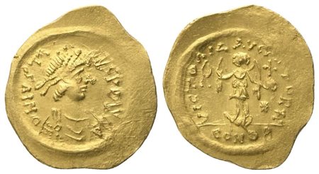 Justin II (565-578), Tremissis, Constantinopolis; AV (1,45 g; 17 mm; 6 h)