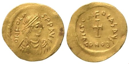 Phocas (602-610), Tremissis, Constantinopolis; AV (1,48 g; 16,5 mm; 6 h)