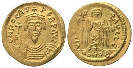 Phocas (602-610), Solidus, Constantinopolis, 607-610; AV (4,52 g; 20,2 mm; 8 h)