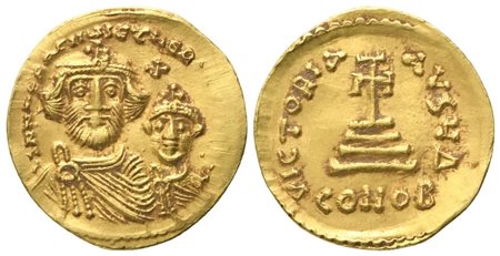 Heraclius, with Heraclius Constantine (610-641), Solidus, Constantinopolis; AV (4,51 g; 19,5 mm; 6 h)
