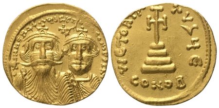 Heraclius, with Heraclius Constantine (610-641), Solidus, Constantinopolis; AV (4,45 g; 19,2 mm; 6 h)