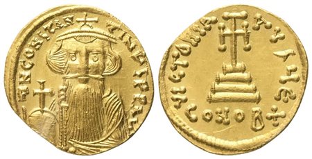 Constans II (641-668), Solidus, Constantinopolis; AV (4,50 g; 19,2 mm; 6 h)