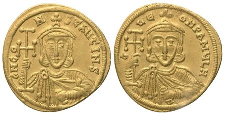 Constantine V Copronymus (741-775), with Leo IV, Solidus, Constantinopolis, 741-751; AV (4,45 g; 20,2 mm; 6 h)