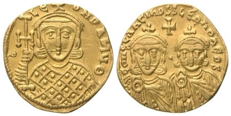 Constantine V Copronymus (741-775), with Leo IV, Solidus, Constantinopolis, c. 751-757; AV (4,41 g; 18,5 mm; 6 h)