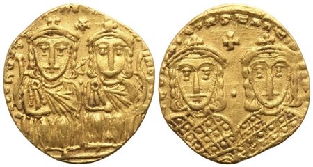 Constantine VI, with Leo III, Constantine V, and Leo IV (780-797), Solidus, Constantinopolis; AV (4,41 g; 20,4 mm; 6 h)