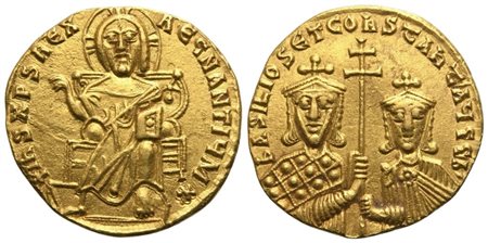 Basil I (867-886) with Constantine, Solidus, Constantinopolis; AV (4,45 g; 19 mm; 7 h)