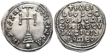 Basil I (867-886), Miliaresion, Constantinopolis, 868-879; AR (2,80 g; 22 mm; 12 h)